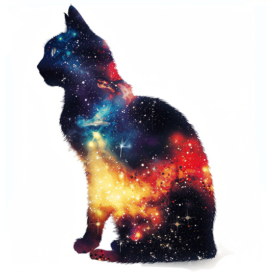 Sticker of a Persian Cat galaxy majestic Expressive surreal Vinyl Decal Sticker for Car, Laptop, Tumbler and more # F016342