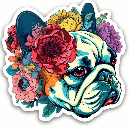 Bulldog Dog majestic Expressive surreal Vinyl Decal Sticker for Car, Laptop, Tumbler and more # F017595