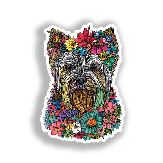 Yorkshire Terrier Dog Vinyl Decal Sticker for Car, Laptop, Tumbler and more # A017119-4" x 4"
