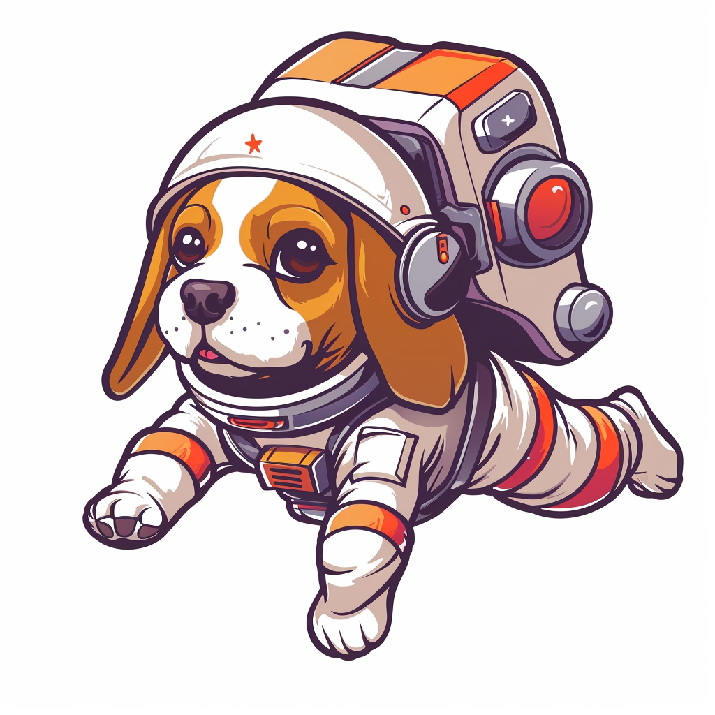 Beagle dog astronaut Vinyl Decal Sticker for Car, Laptop, Tumbler and more # F011953