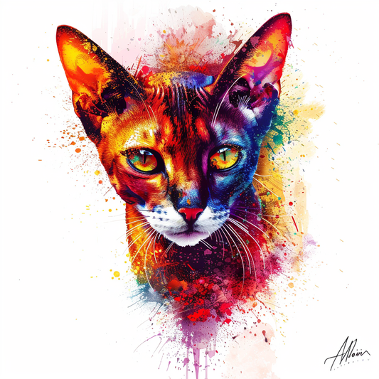 Abyssinian Cat astronaut majestic Expressive surreal Vinyl Decal Sticker for Car, Laptop, Tumbler and more # F021186-4" x 4"