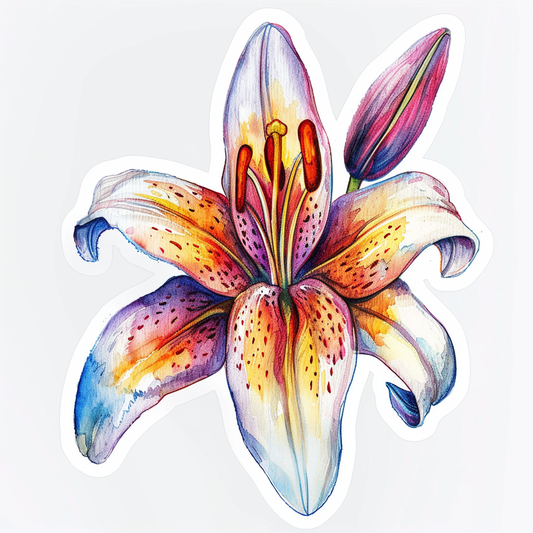 Lily flower majestic Expressive surreal Vinyl Decal Sticker for Car, Laptop, Tumbler and more # F023215