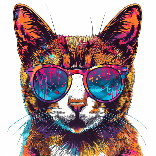 Abyssinian Cat astronaut majestic Expressive surreal Vinyl Decal Sticker for Car, Laptop, Tumbler and more # F020977-4" x 4"