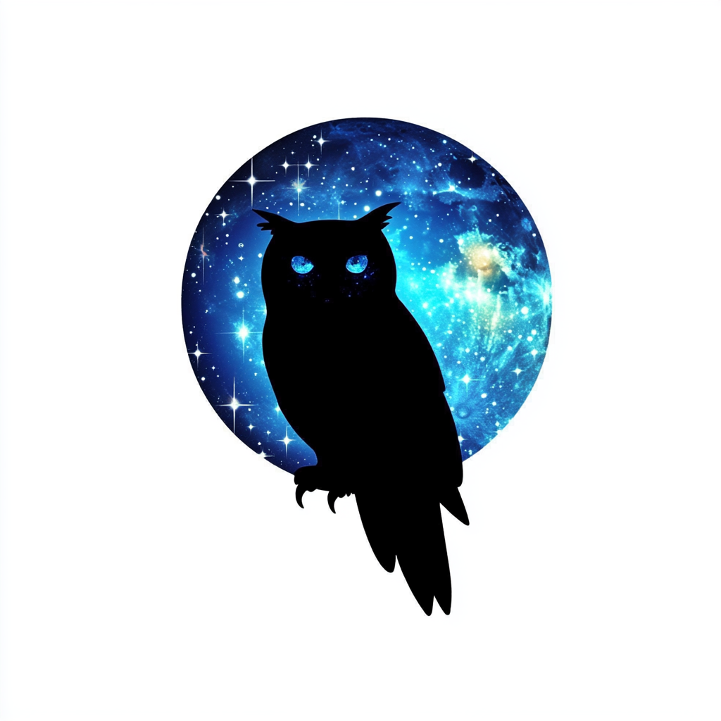 Owl Moon and Stars Vinyl Decal Sticker for Car, Laptop, Tumbler and more # F025782