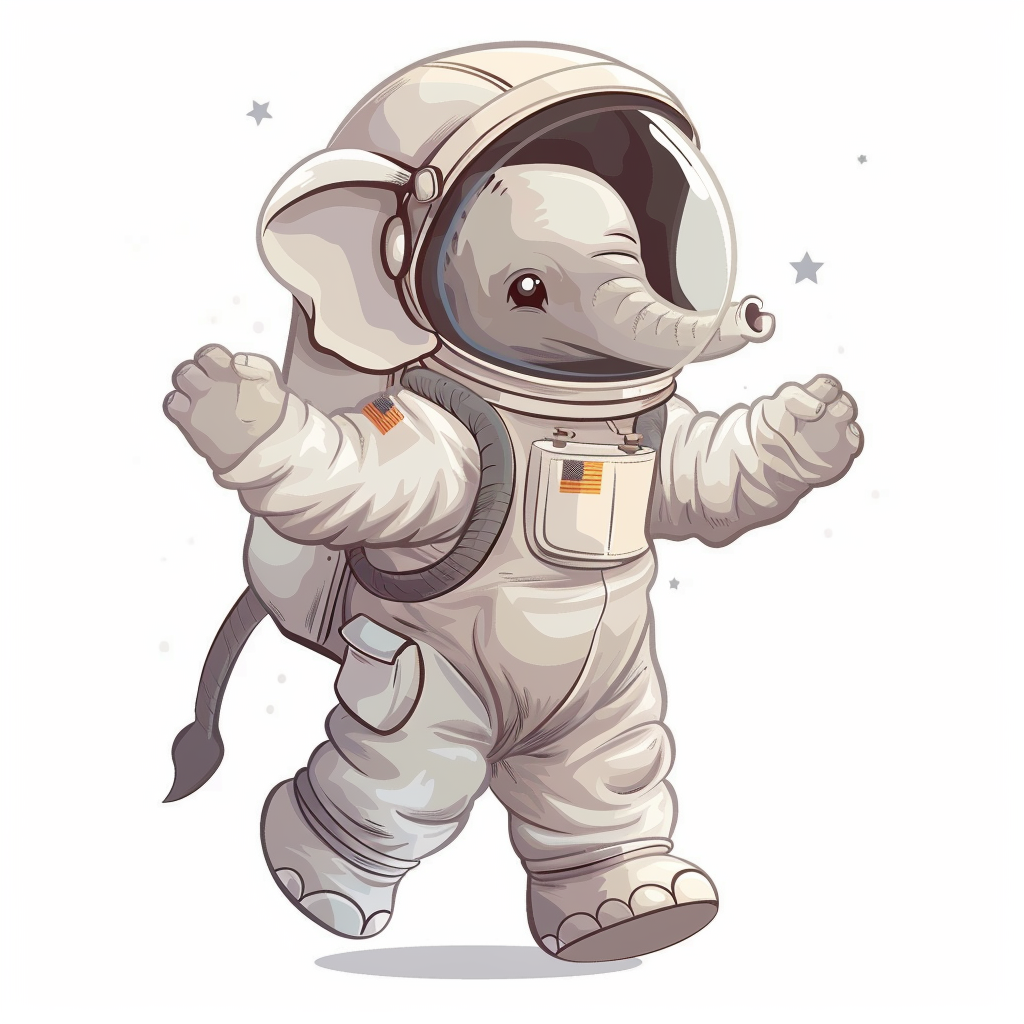 Elephant Expressive surreal Vinyl Decal Sticker for Car, Laptop, Tumbler and more # F022380-4" x 4"