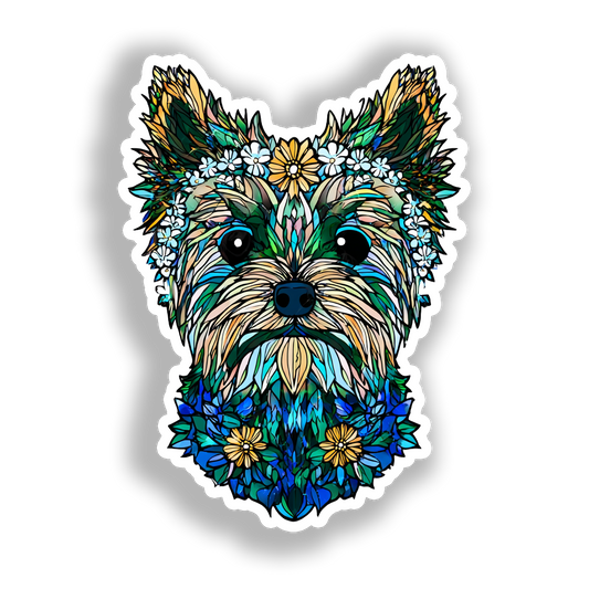 Yorkshire Terrier Dog Vinyl Decal Sticker for Car, Laptop, Tumbler and more # A017123-4" x 4"