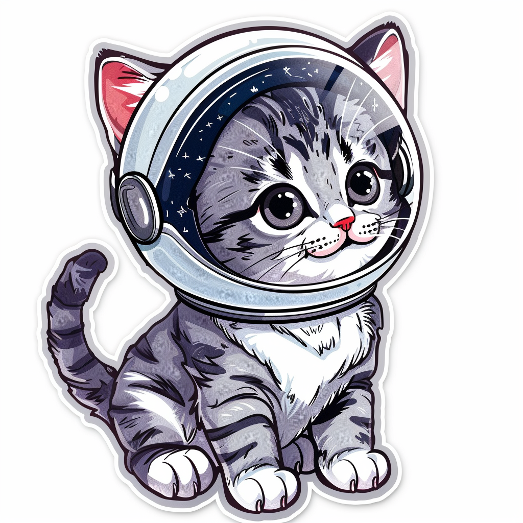 Cute and Adorable American Shorthair Expressive surreal Vinyl Decal Sticker for Car, Laptop, Tumbler and more # F018777