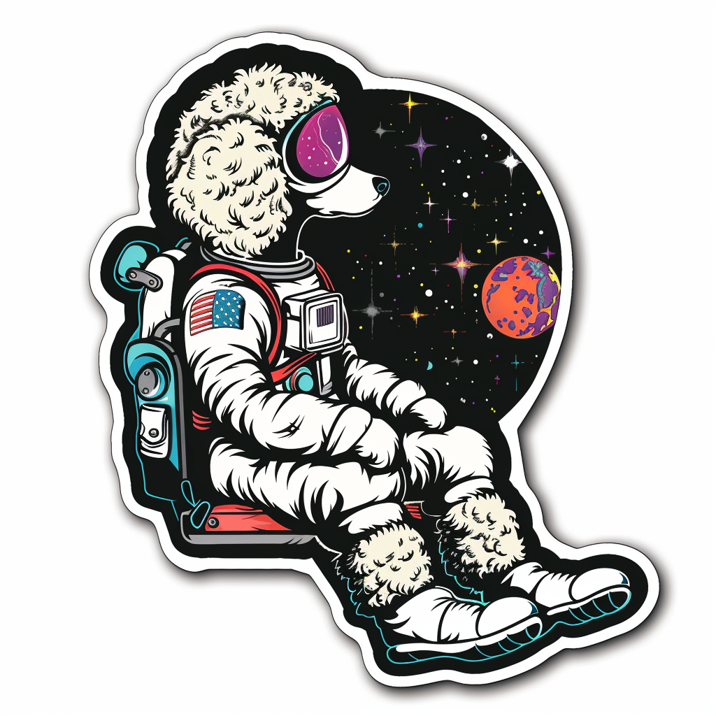 Poodle Dog astronaut Vinyl Decal Sticker for Car, Laptop, Tumbler and more # F012493