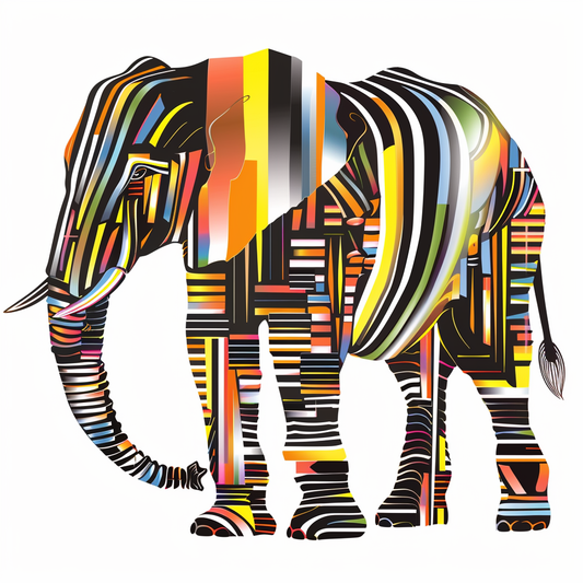 Elephant Expressive surreal Vinyl Decal Sticker for Car, Laptop, Tumbler and more # F022291-4" x 4"