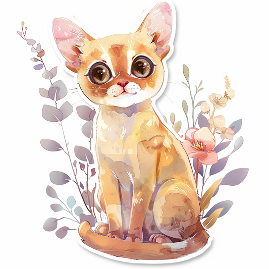 Abyssinian Cat astronaut majestic Expressive surreal Vinyl Decal Sticker for Car, Laptop, Tumbler and more # F021302-4" x 4"
