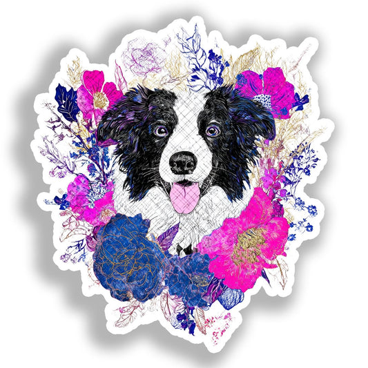 Border Callie Dog Vinyl Decal Sticker for Car, Laptop, Tumbler and more # A019017-4" x 4"