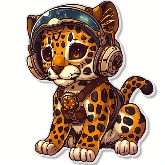 Leopard majestic Expressive surreal Vinyl Decal Sticker for Car, Laptop, Tumbler and more # F022605