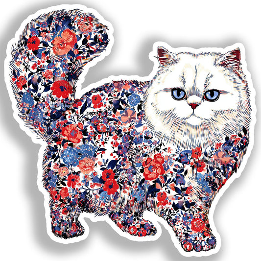 Persian Cat Vinyl Decal Sticker for Car, Laptop, Tumbler and more # A019231-4" x 4"