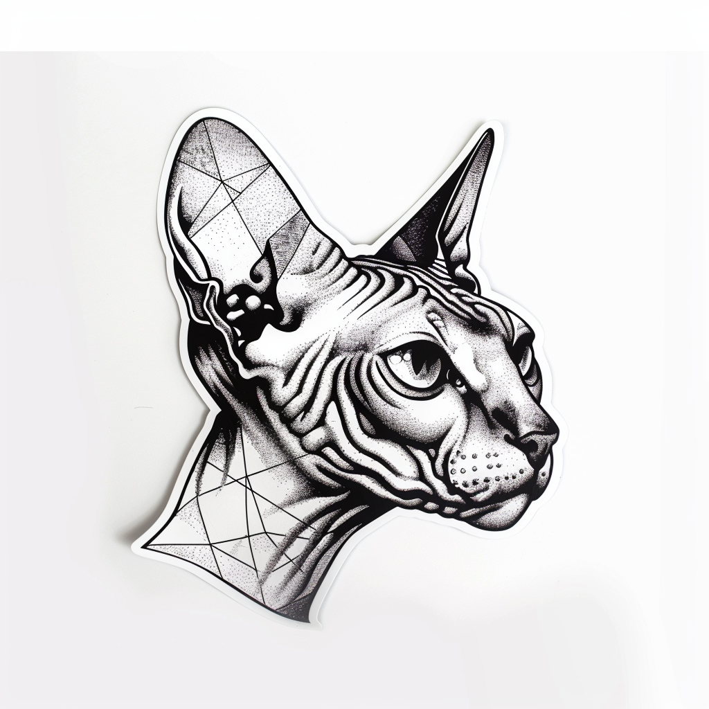 Sphynx Cat Vinyl Decal Sticker for Car, Laptop, Tumbler and more # F010076