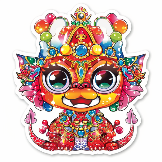 Dragon crowned majestic Expressive surreal Vinyl Decal Sticker for Car, Laptop, Tumbler and more # F019039-4" x 4"