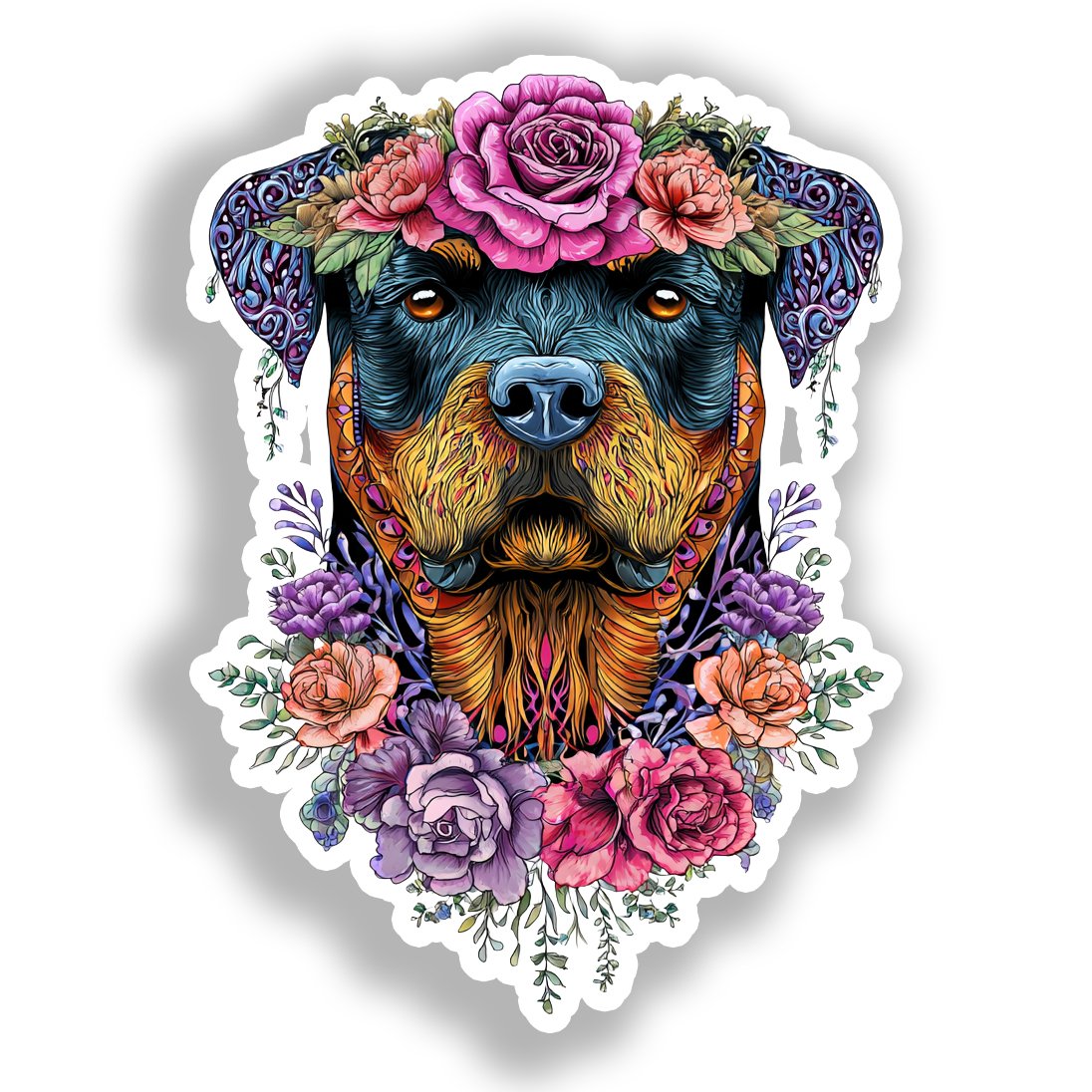 Rottweiler Dog Vinyl Decal Sticker for Car, Laptop, Tumbler and more # A018104-4" x 4"