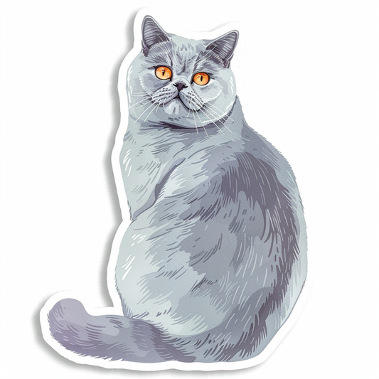 British Shorthair cat Vinyl Decal Sticker for Car, Laptop, Tumbler and more # F07814