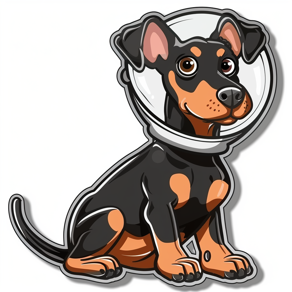 Cute and Adorable Doberman Pinscher Expressive surreal Vinyl Decal Sticker for Car, Laptop, Tumbler and more # F019630-4" x 4"