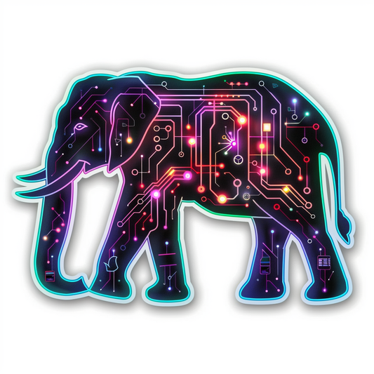 Elephant Expressive surreal Vinyl Decal Sticker for Car, Laptop, Tumbler and more # F022282-4" x 4"