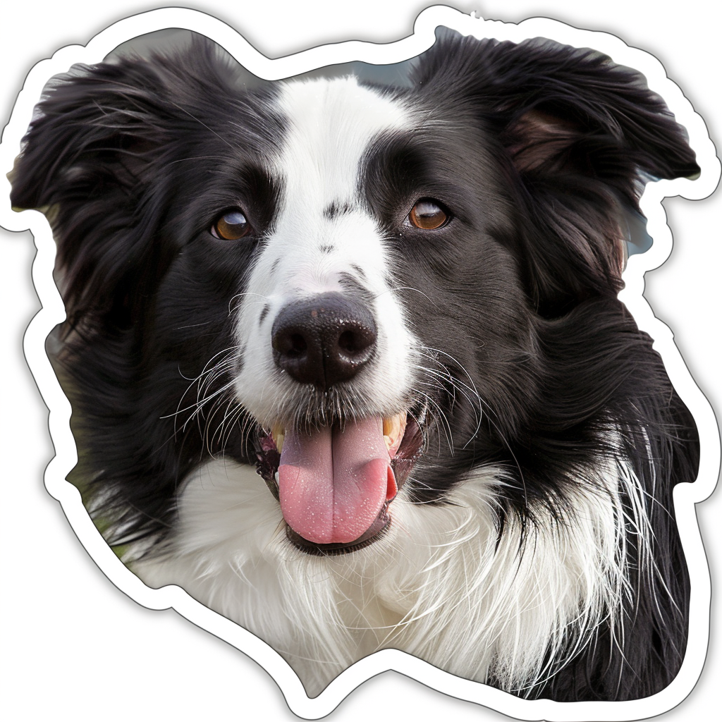 Sticker of a Border Collie Dog majestic Expressive surreal Vinyl Decal Sticker for Car, Laptop, Tumbler and more # F021877