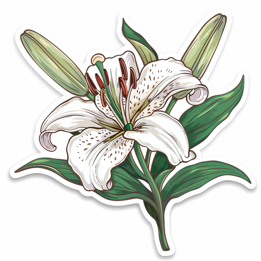 Lily flower majestic Expressive surreal Vinyl Decal Sticker for Car, Laptop, Tumbler and more # F023191
