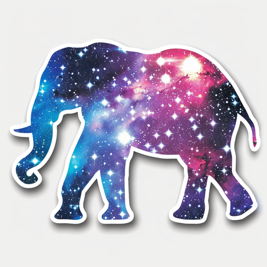 Elephant Expressive surreal Vinyl Decal Sticker for Car, Laptop, Tumbler and more # F022309-4" x 4"
