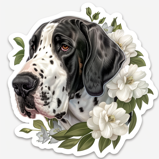 Great Dane Dog Expressive surreal Vinyl Decal Sticker for Car, Laptop, Tumbler and more # F022862