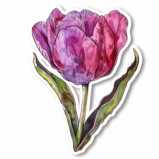Sticker of a Tulip flower Vinyl Decal Sticker for Car, Laptop, Tumbler and more # F023445