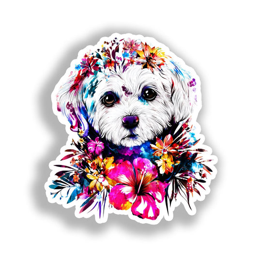 Maltese Dog Vinyl Decal Sticker for Car, Laptop, Tumbler and more # A019393-4" x 4"