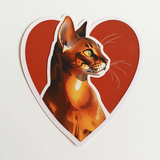 Abyssinian Cat astronaut majestic Expressive surreal Vinyl Decal Sticker for Car, Laptop, Tumbler and more # F021238-4" x 4"
