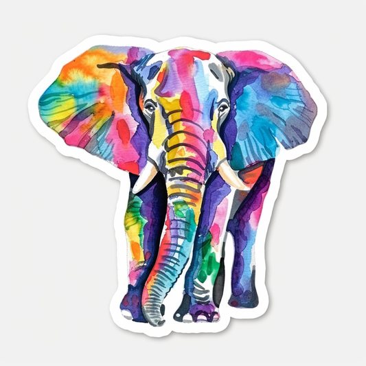 Elephant Expressive surreal Vinyl Decal Sticker for Car, Laptop, Tumbler and more # F022240-4" x 4"