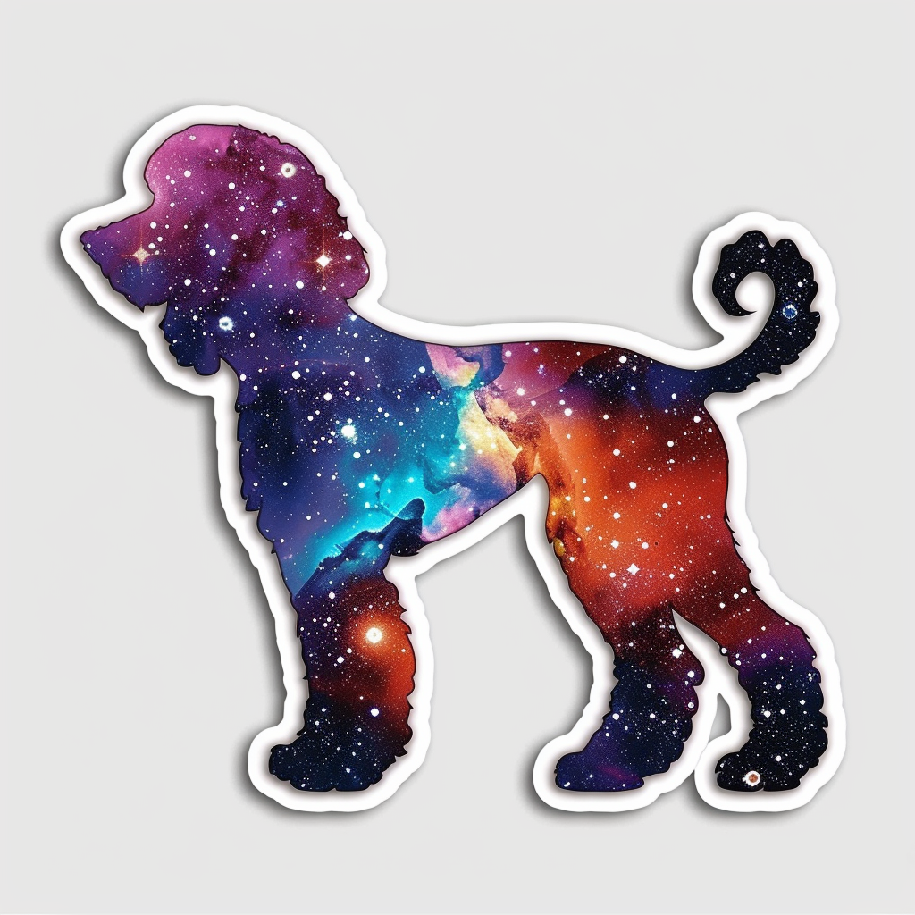 Poodle Dog galaxy Vinyl Decal Sticker for Car, Laptop, Tumbler and more # F012380