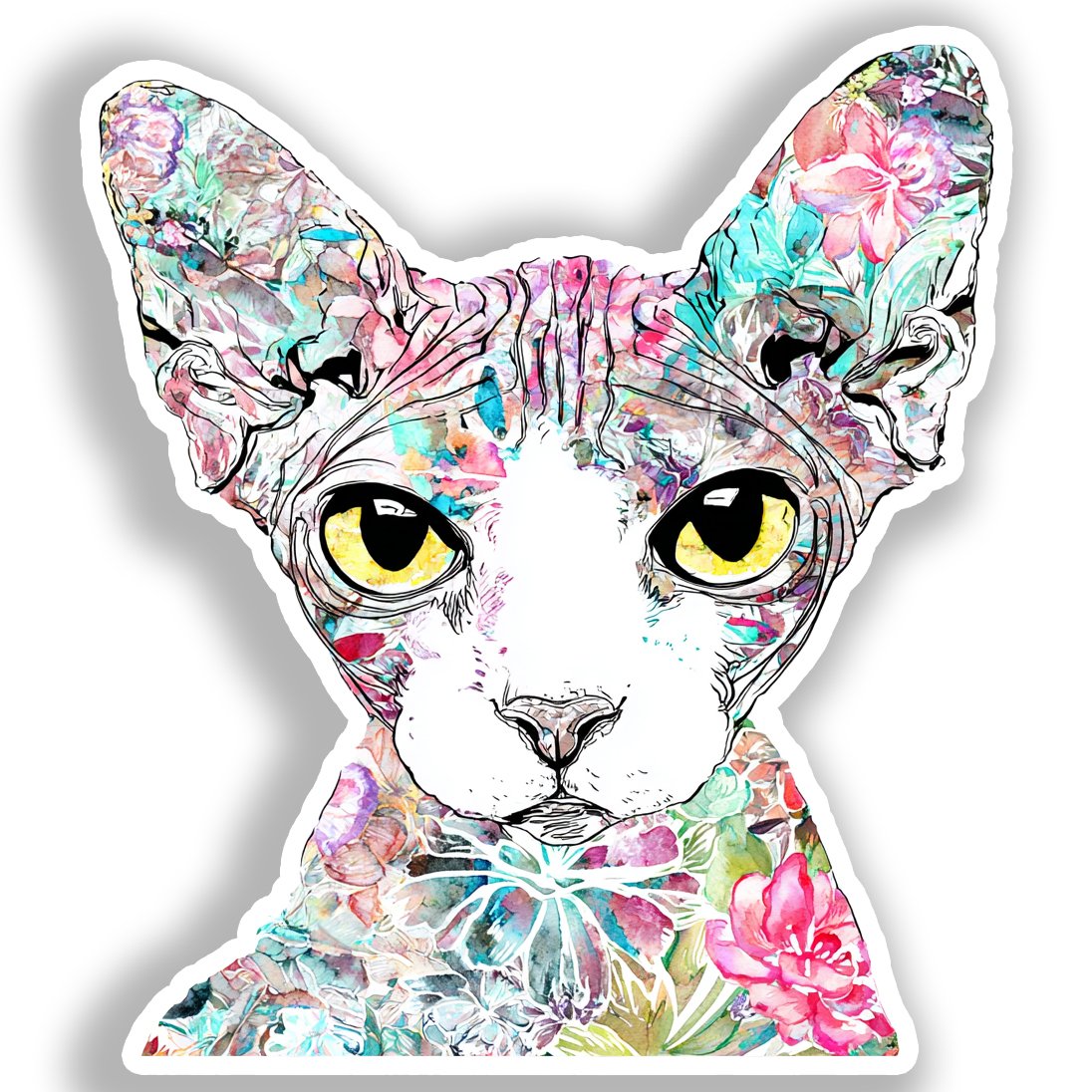Devon Rex Cat Vinyl Decal Sticker for Car, Laptop, Tumbler and more # A019686-4" x 4"