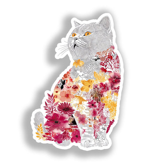 British Shorthair Cat Vinyl Decal Sticker for Car, Laptop, Tumbler and more # A018948-4" x 4"