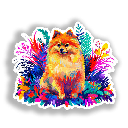 Pomeranian Dog Vinyl Decal Sticker for Car, Laptop, Tumbler and more # A017254-4" x 4"