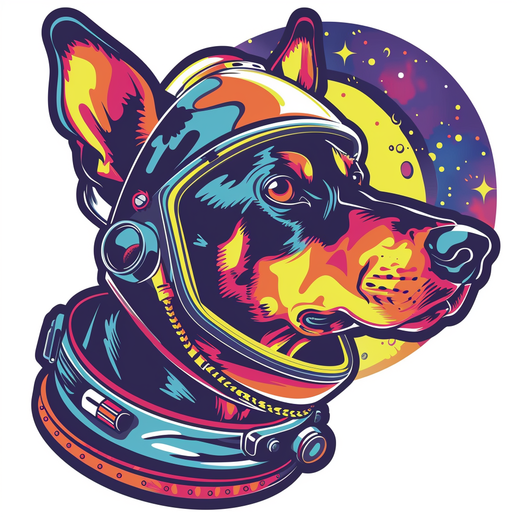 Cute and Adorable Doberman Pinscher Expressive surreal Vinyl Decal Sticker for Car, Laptop, Tumbler and more # F019293-4" x 4"