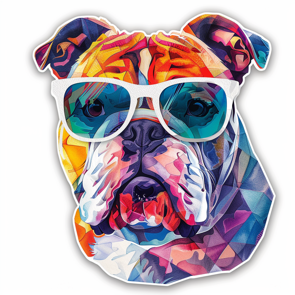 Bulldog Dog majestic Expressive surreal Vinyl Decal Sticker for Car, Laptop, Tumbler and more # F017391