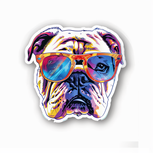 Bulldog Dog majestic Expressive surreal Vinyl Decal Sticker for Car, Laptop, Tumbler and more # F017434