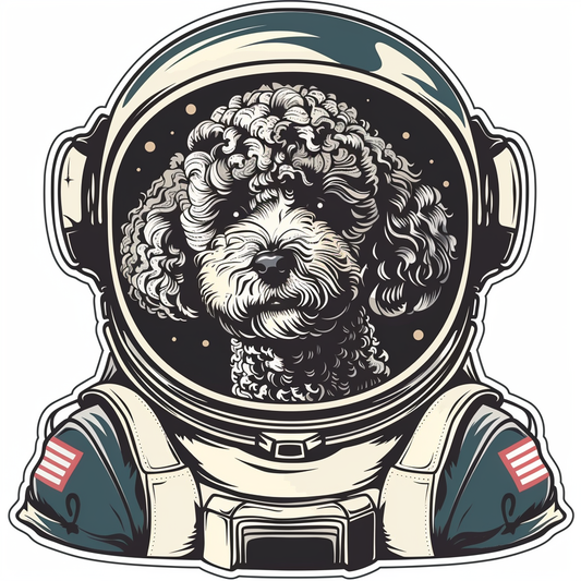 Poodle Dog astronaut Vinyl Decal Sticker for Car, Laptop, Tumbler and more # F012463