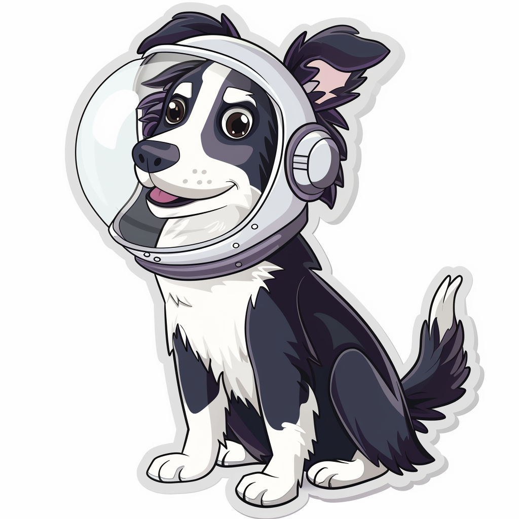 Sticker of a Border Collie Dog majestic Expressive surreal Vinyl Decal Sticker for Car, Laptop, Tumbler and more # F021930