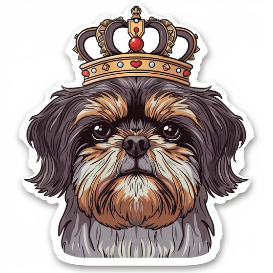 Adorable Shih Tzu Dog Expressive surreal Vinyl Decal Sticker for Car, Laptop, Tumbler and more # F018423