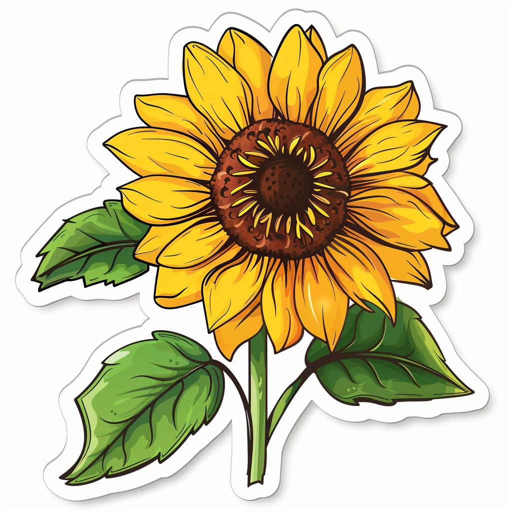 Sunflower flower majestic Expressive surreal Vinyl Decal Sticker for Car, Laptop, Tumbler and more # F022934