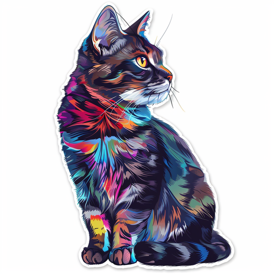 American Shorthair Cat majestic Expressive surreal Vinyl Decal Sticker for Car, Laptop, Tumbler and more # F018587