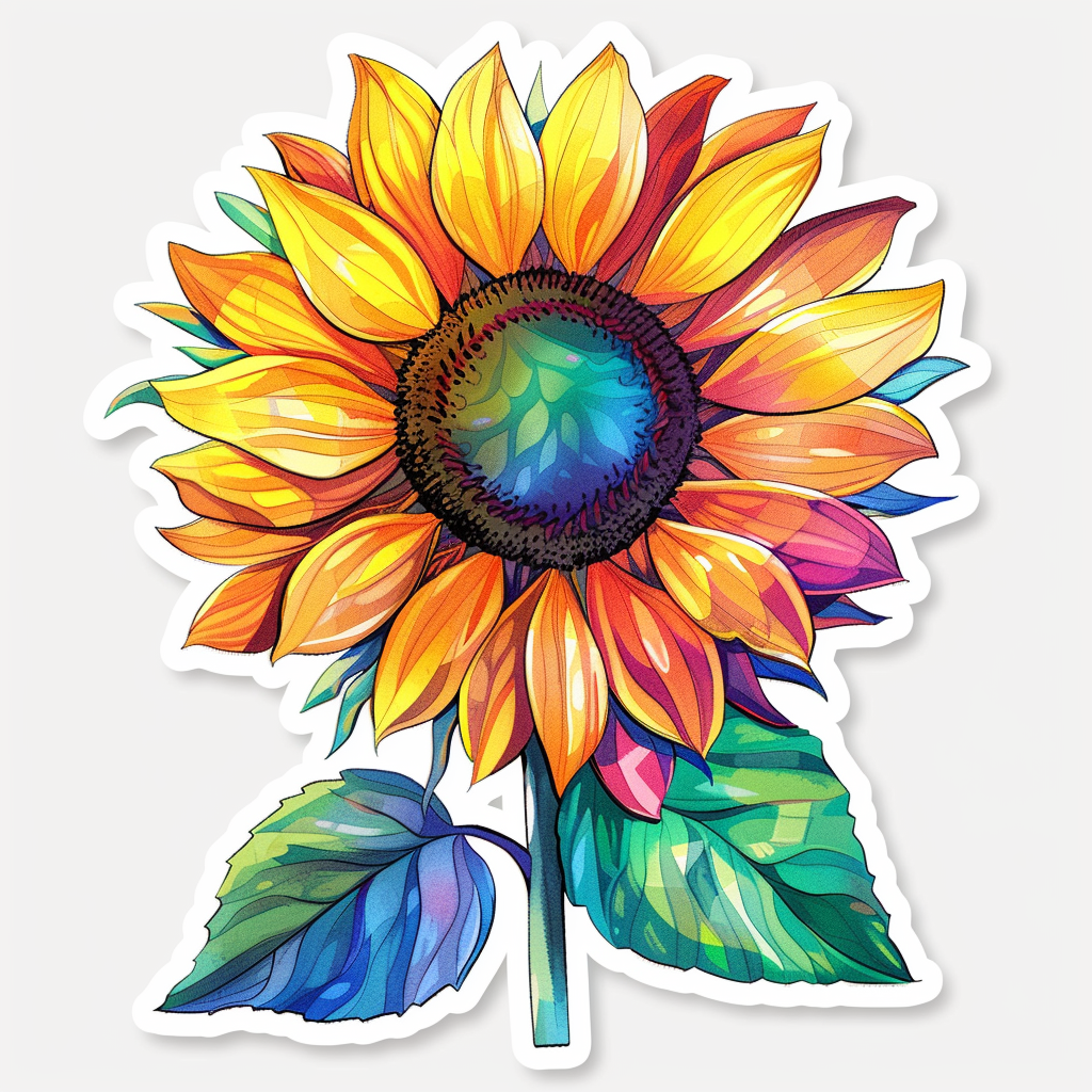 Vinyl Sunflower  Vinyl Decal Sticker for Car, Laptop, Tumbler and more # F023348
