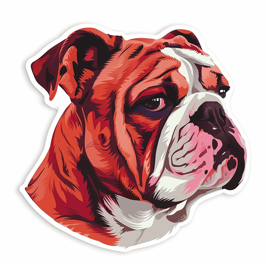 Bulldog Dog majestic Expressive surreal Vinyl Decal Sticker for Car, Laptop, Tumbler and more # F017346