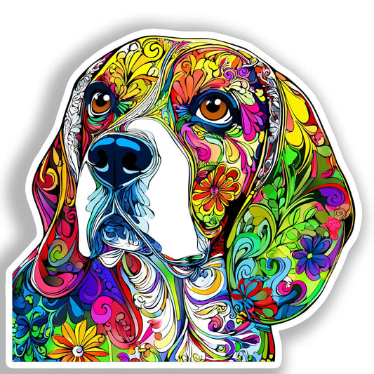 Beagle Dog Vinyl Decal Sticker for Car, Laptop, Tumbler and more # A018660-4" x 4"