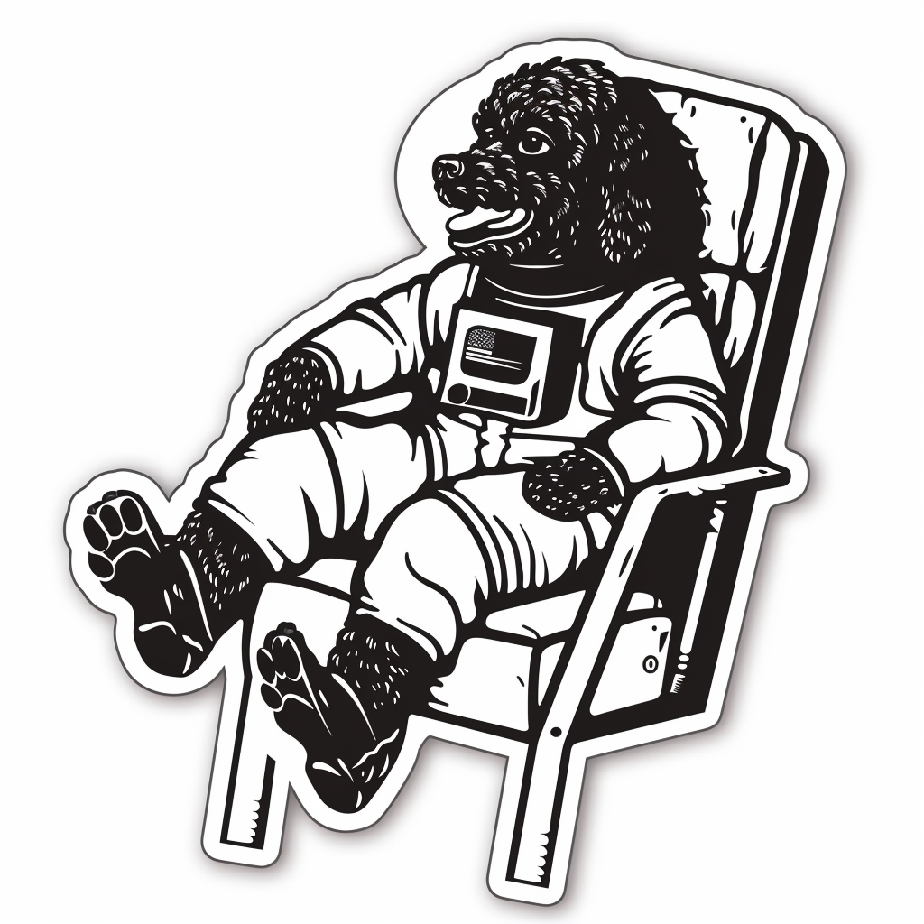 Poodle Dog astronaut Vinyl Decal Sticker for Car, Laptop, Tumbler and more # F012588