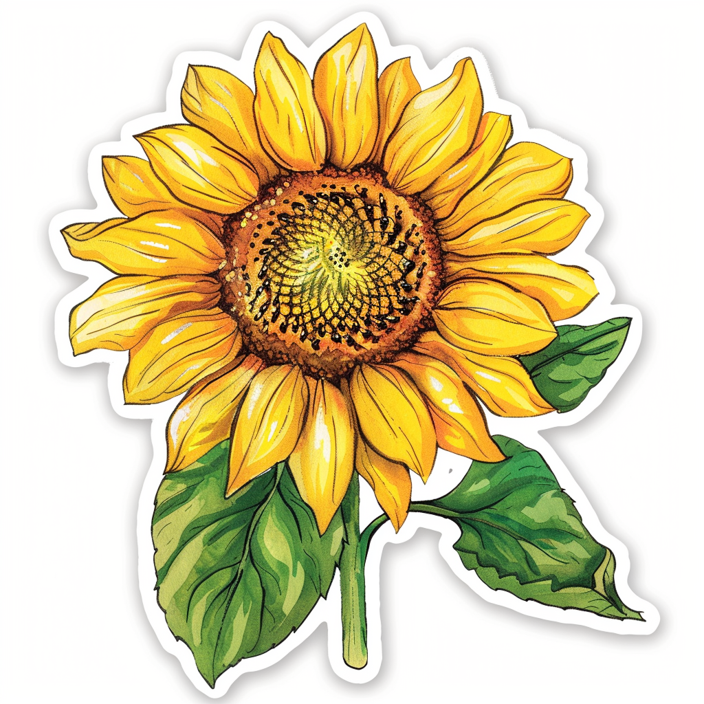 Sunflower flower majestic Expressive surreal Vinyl Decal Sticker for Car, Laptop, Tumbler and more # F023086