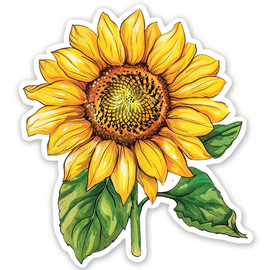 Sunflower flower majestic Expressive surreal Vinyl Decal Sticker for Car, Laptop, Tumbler and more # F023086