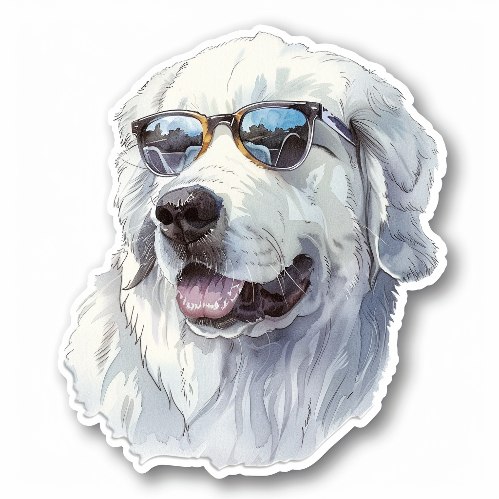 Sticker of Great Pyrenees dog  Vinyl Decal Sticker for Car, Laptop, Tumbler and more # F023600